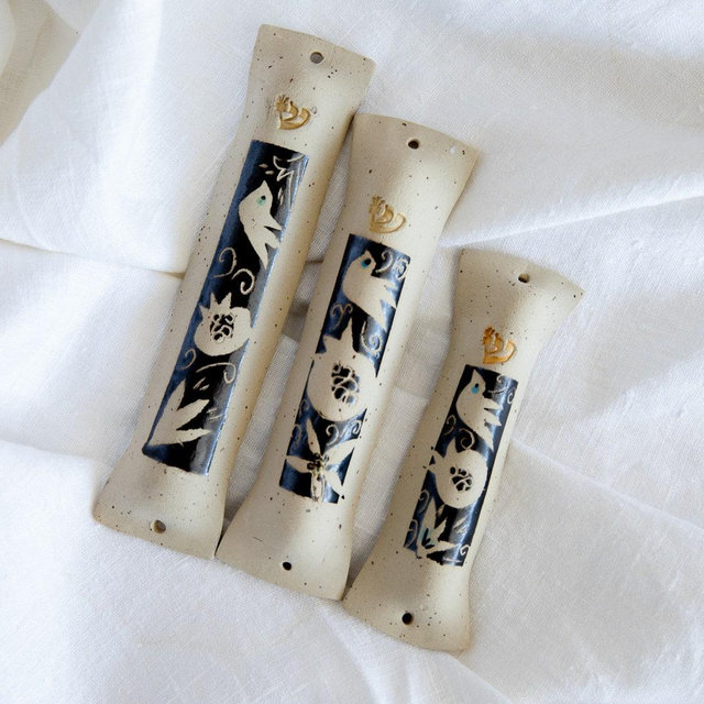Set of Ceramic Mezuzah | Mezuzah Case | Hand Made Jewish wedding gift | Holiday | New Home |