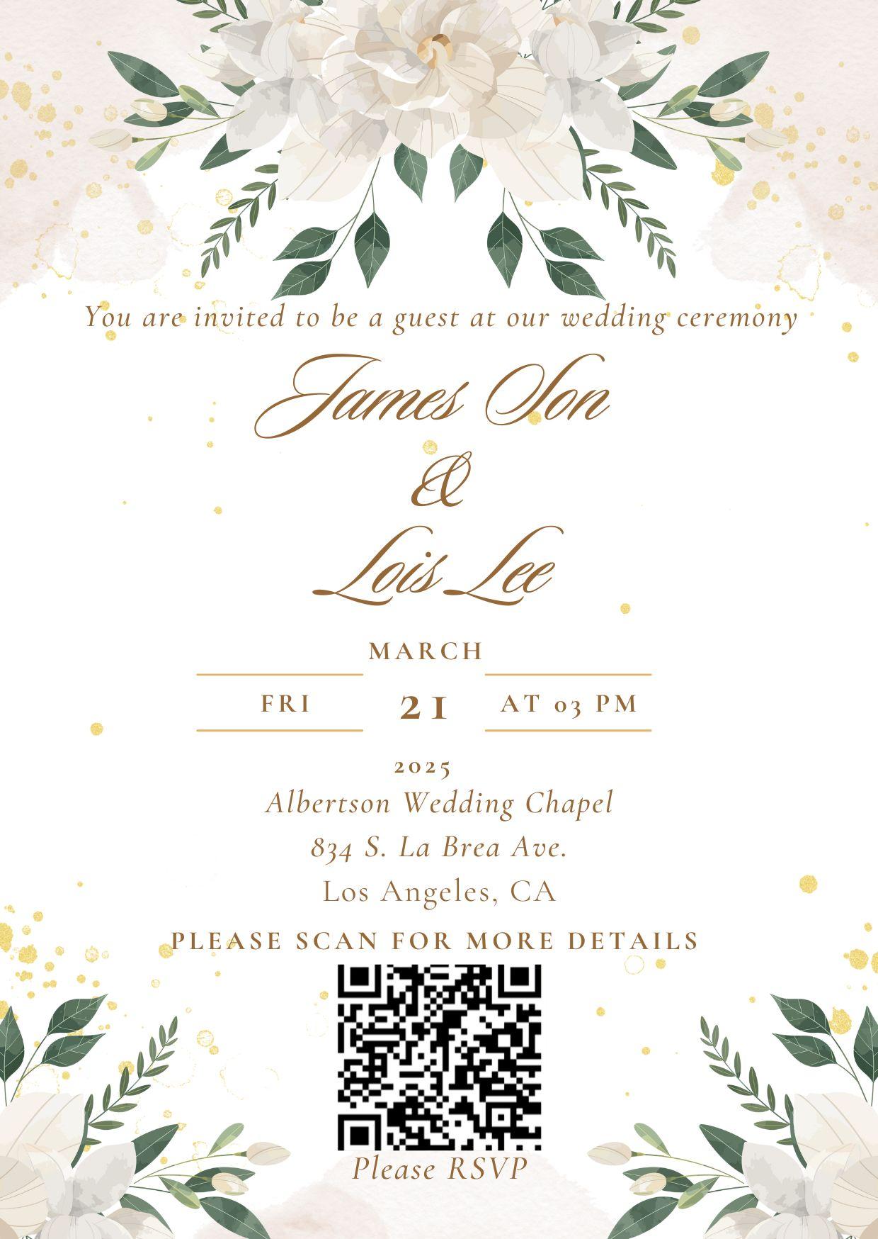 The Wedding Website of Lois Lee and James Son