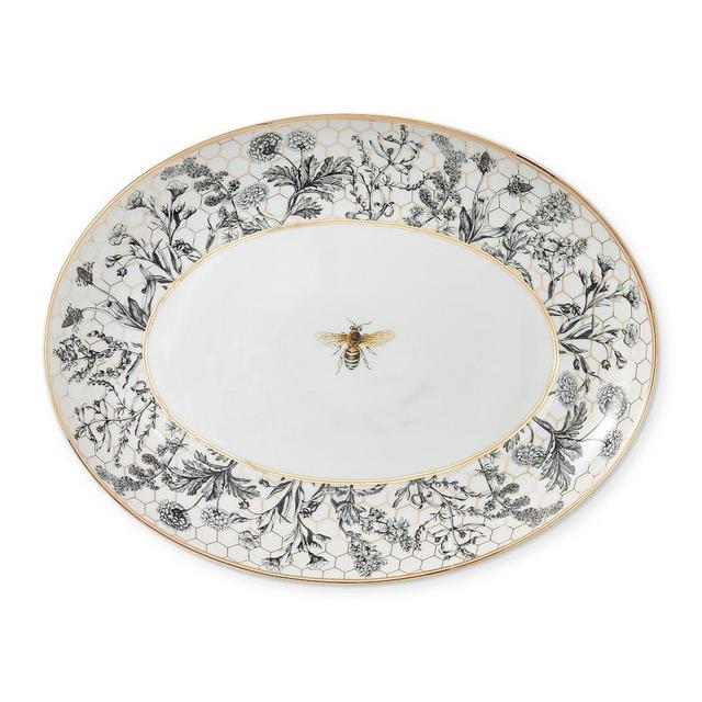 Honeycomb Oval Platter, Bee