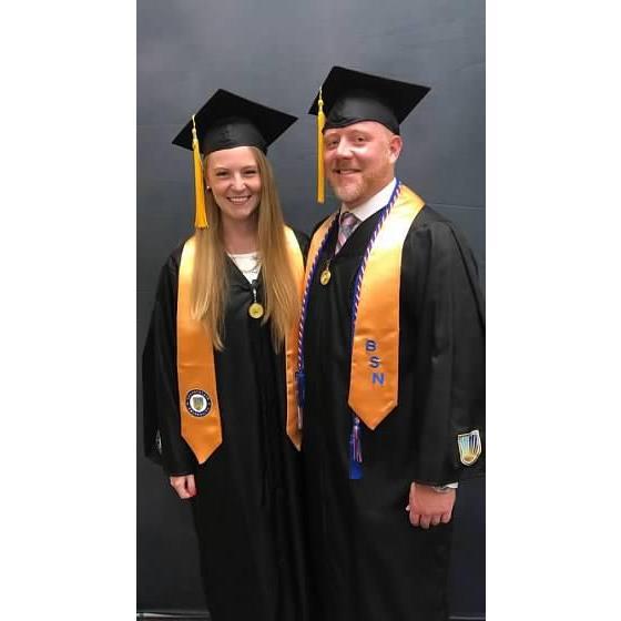 Rhett and Shannon on graduation day, where they both received there Bachelors of Science in Nursing as Registered Nurses!