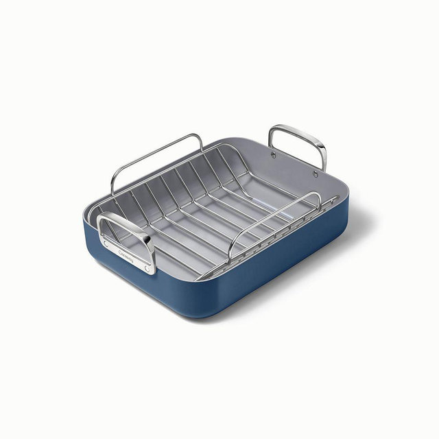 Caraway Non-Stick Ceramic Roasting Pan w/ Rack, Navy