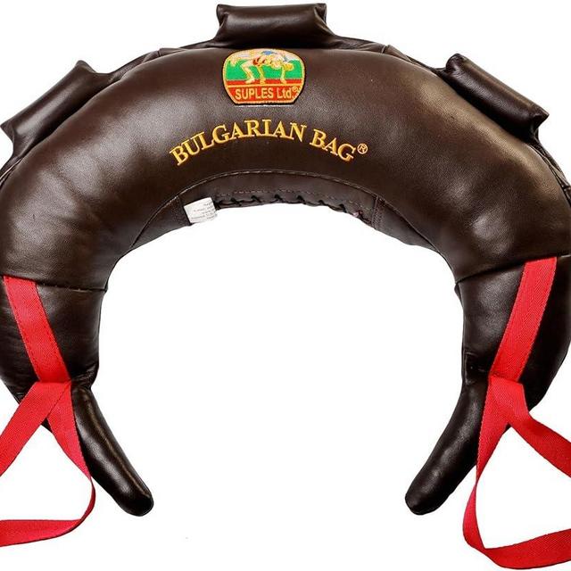 Bulgarian Bag - Genuine Leather (22 lb.) (Fitness, Crossfit, Wrestling, Judo, Grappling, Functional Training, MMA, Sandbag) …
