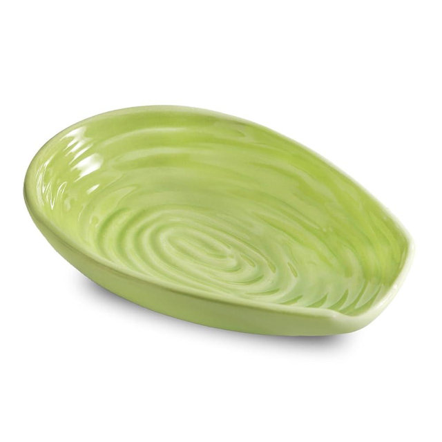 Spoon Rest for Stove Top, Hasense Spoon Holder for counter protection, Ceramic Utensil Rest for Ladle, Spatula, Tongs, Coffee Bar Accessories, Green