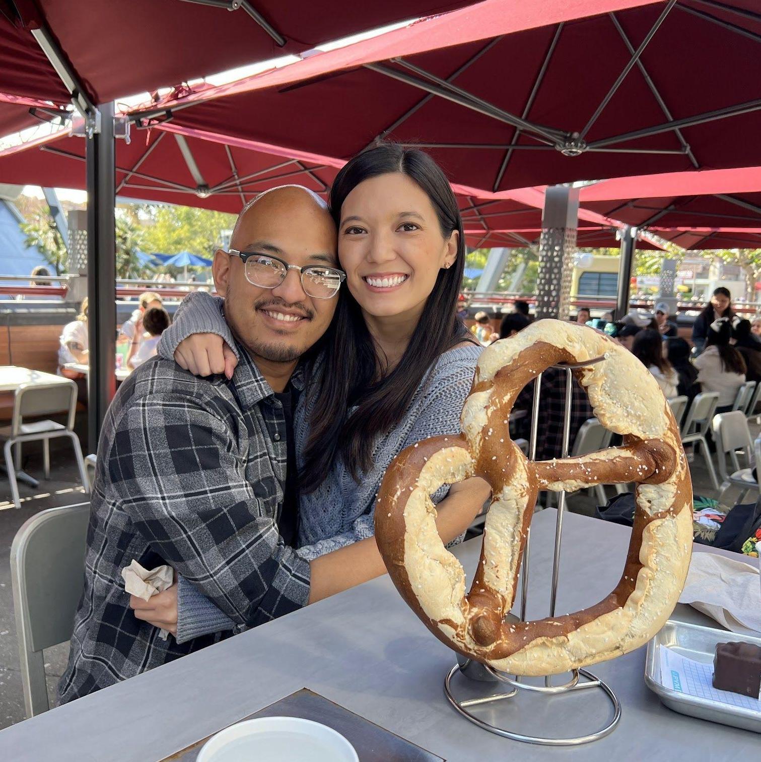 Giant pretzel at Disney's California Adventure. January 28, 2023