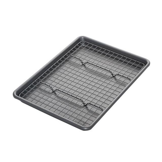 Chicago Metallic™ Nonstick Jelly Roll Pan and Cooling Rack...