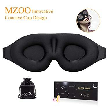 Sleep Eye Mask for Men Women, 3D Contoured Cup Sleeping Mask & Blindfold with Ear Plug Travel Pouch, Concave Molded Night Sleep Mask, Block Out Light, Soft Comfort Eye Shade Cover for Yoga Meditation