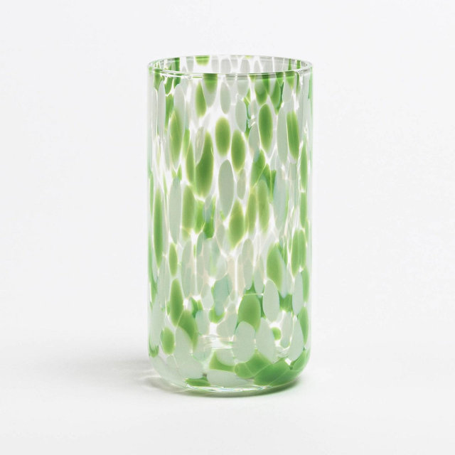 over&back 20.9 fl oz Tortoise Highball Glass Bright Green Aqua