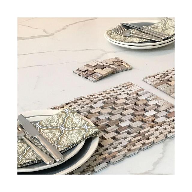 Hip-o Modern Living White Wash Placemat, Set Of 2