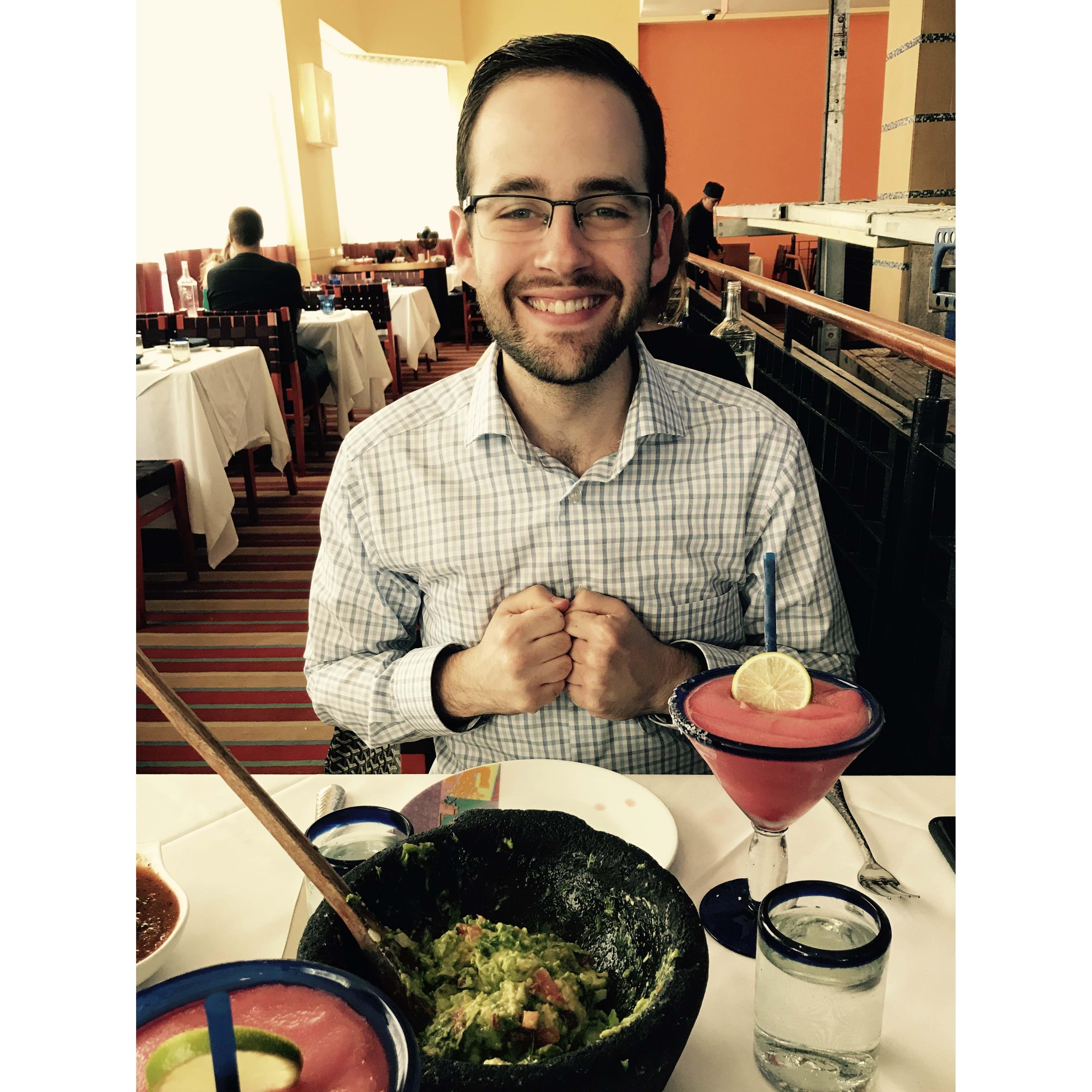 George is excited to dive into a pomegranate marg and some guac at one of our favorite restaurants in midtown (Rosa Mexicano!!!)