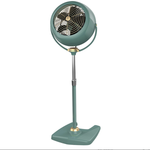 Vornado VFAN Sr. Pedestal Vintage Fan Retro Metal Standing Air Circulator for Cooling & Decor 3 Speeds, Adjustable Tilt Green