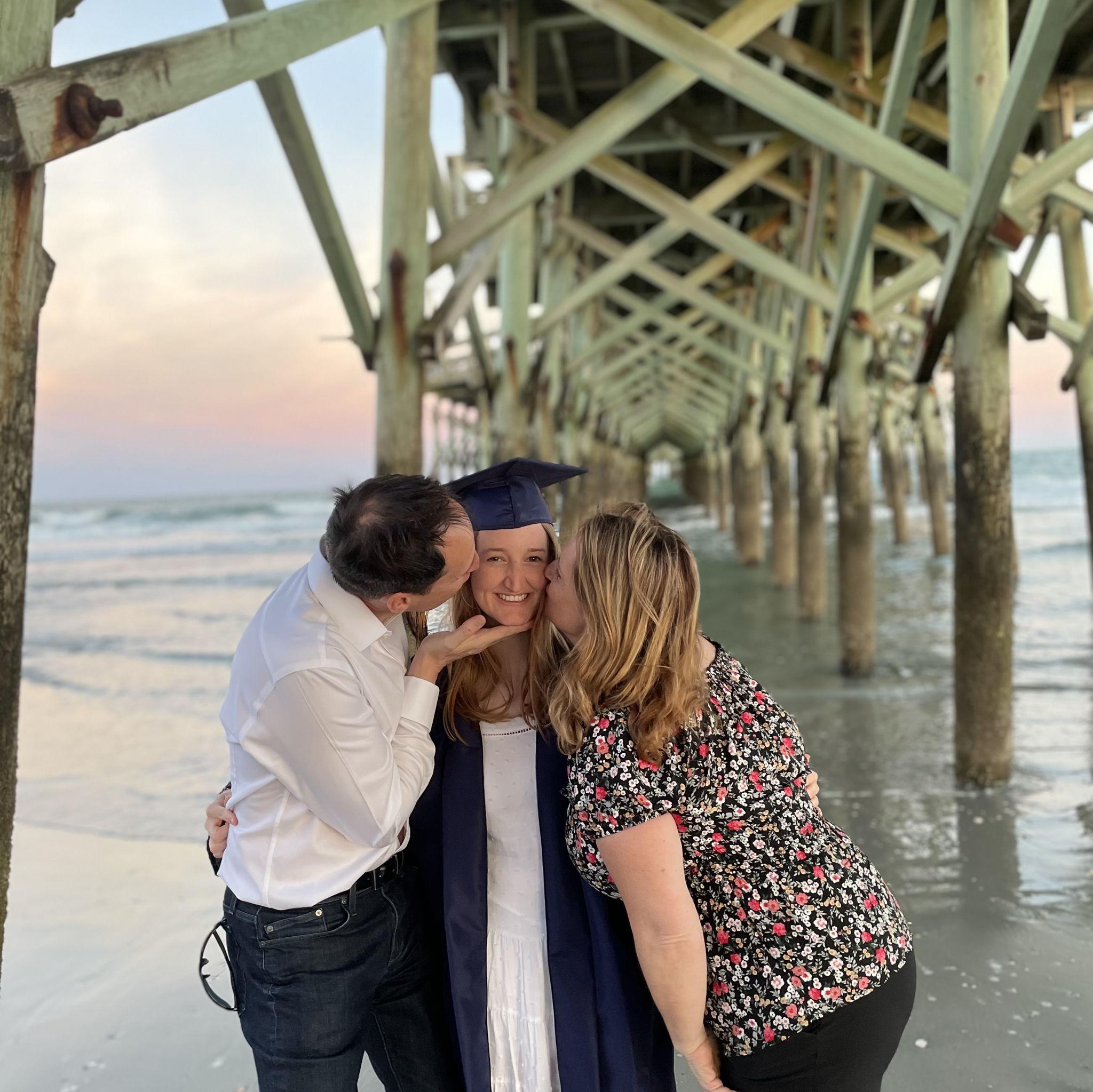 The bride & her parents for the bride's HS grad photos
