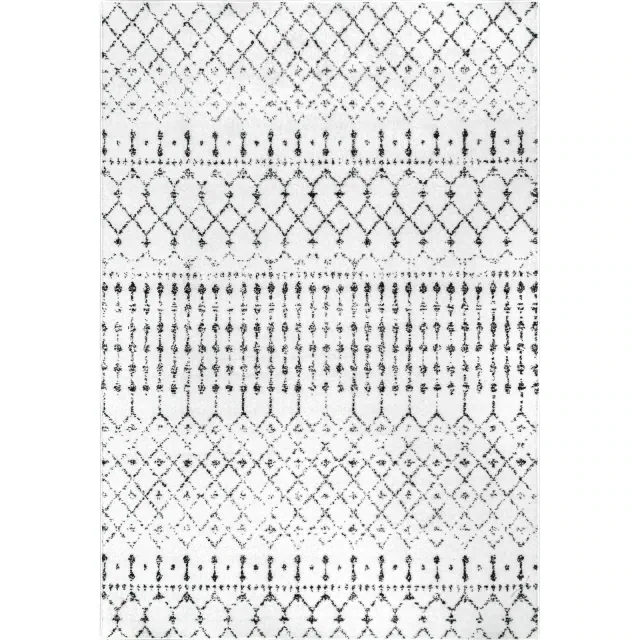 nuLOOM Moroccan Blythe Area Rug, 8' x 10', White And Black