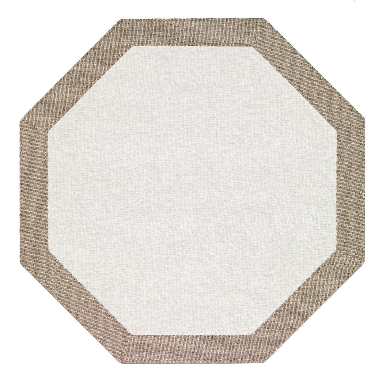 BORDINO REVERSIBLE VINYL PLACEMATS | Octagon | Oatmeal