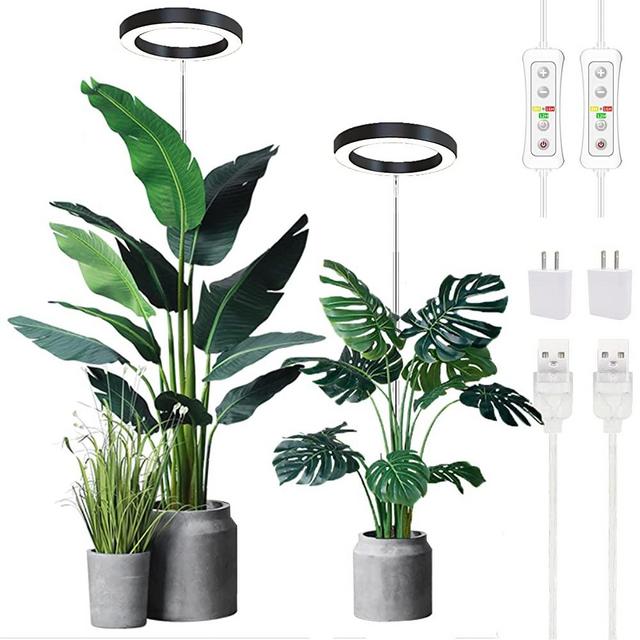 Plant Grow Light,yadoker LED Growing Light Full Spectrum for Indoor Plants,Height Adjustable, Automatic Timer, 5V Low Safe Voltage,Idea for Large Plant Light