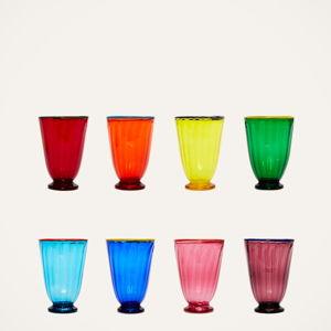 Rainbow Glass Set of 8 in Rainbow - Homeware | La DoubleJ US