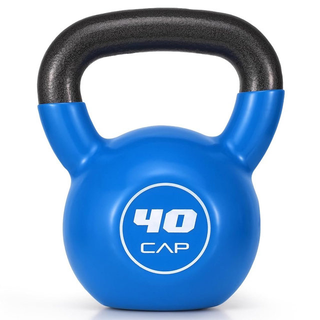 CAP Vinyl Coated Cast Iron Kettlebell, 40 LB Home Gym Weight