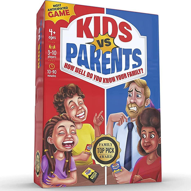 Kids VS Parents - Family Game for Kids and Adults | Games for Family Game Night | Kids Games Ages 4-12 (200 Conversation Starter Cards, 10-90 Minutes Play Time)