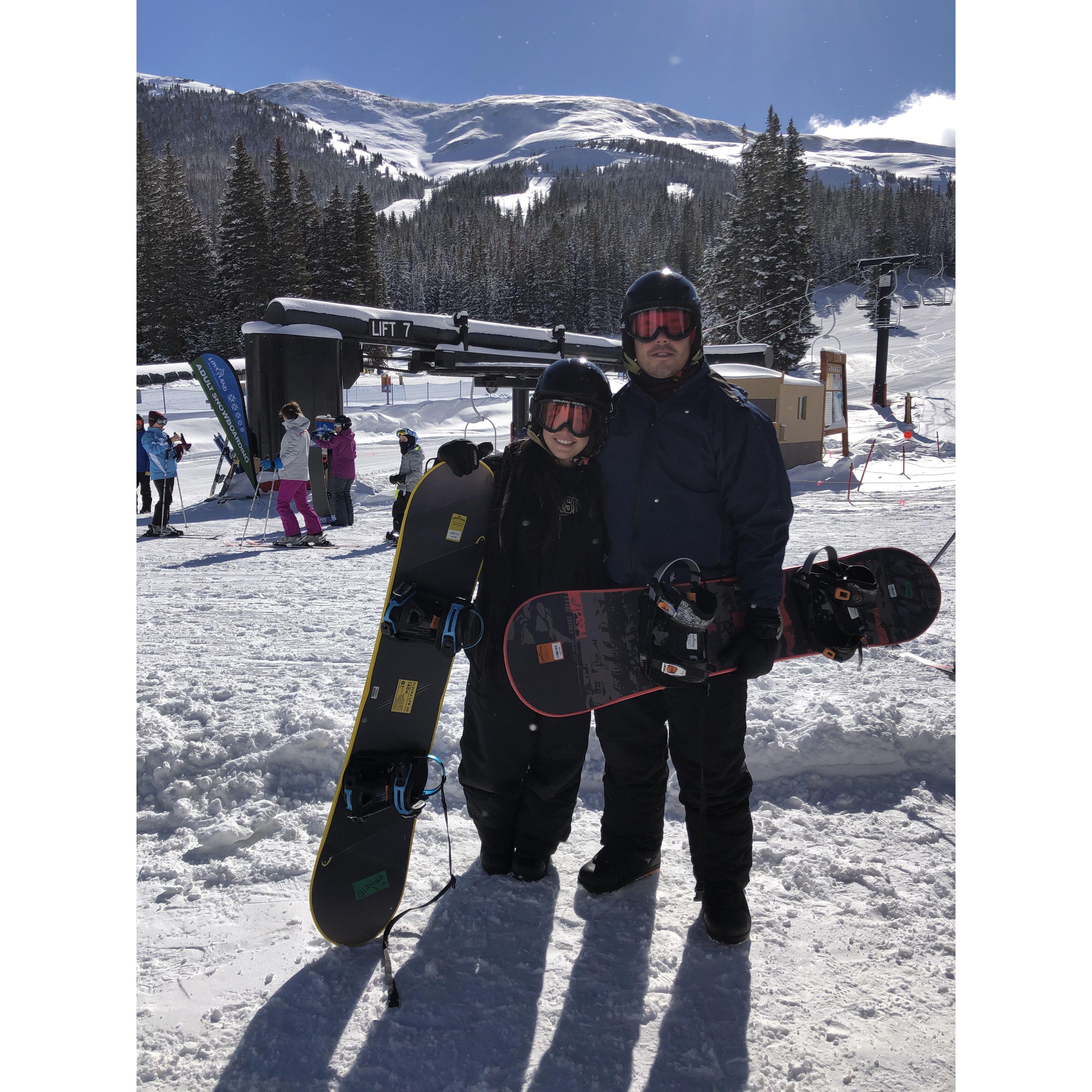 First time snowboarding for us both!