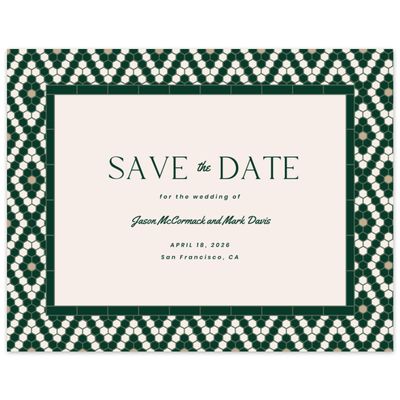 Dark Forest, Green Wedding Digital Save the Date - Metropol Landscape
