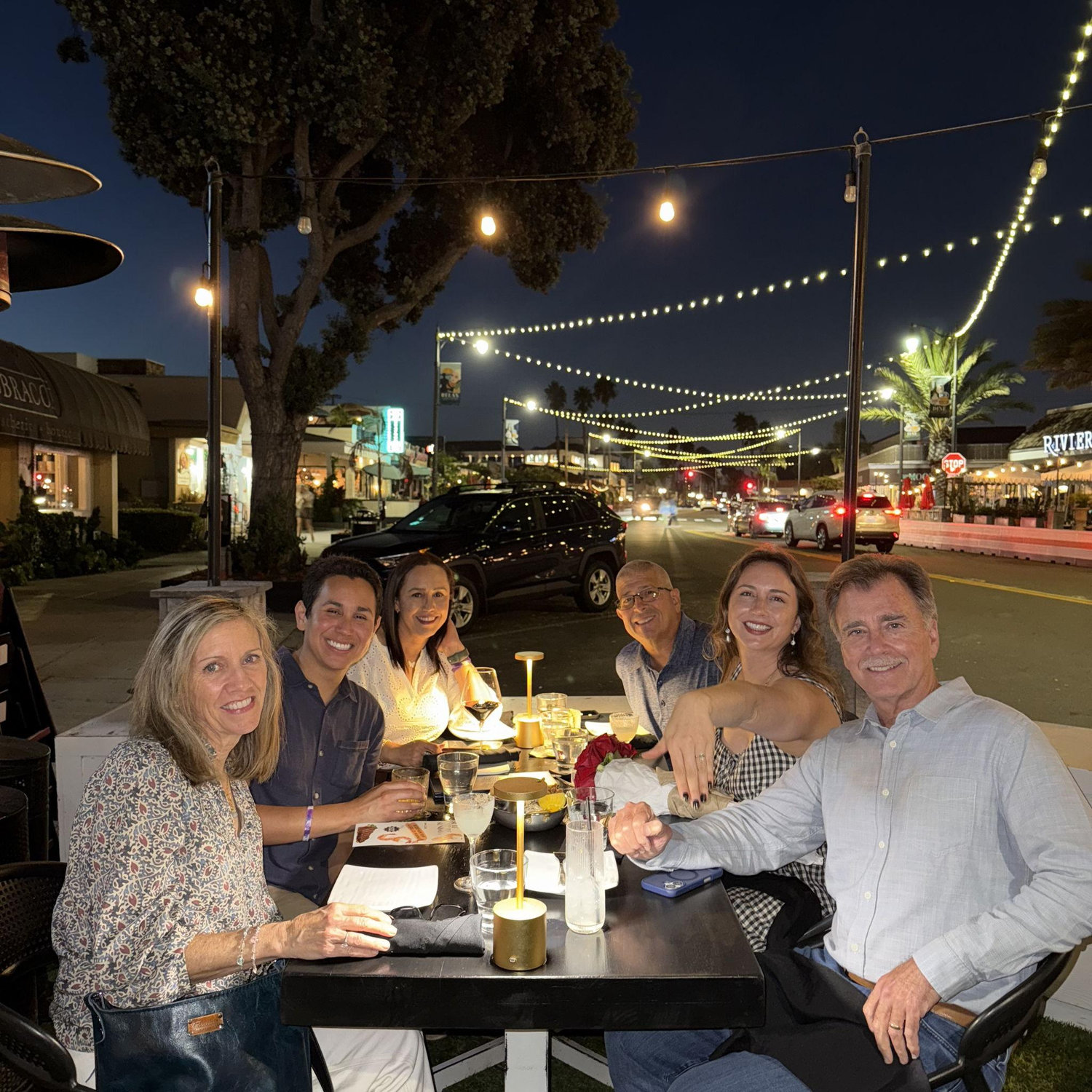 Dinner with our parents after Andres proposed