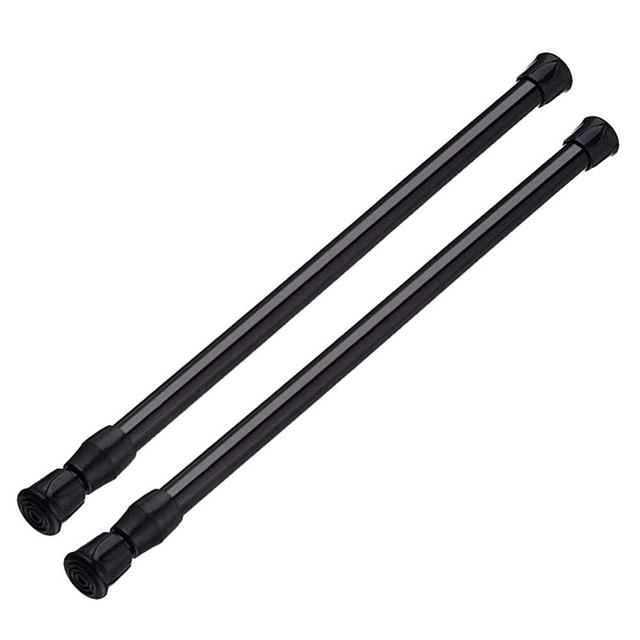 AIFENTE 2PCS Black Tension Rod Spring Curtain Rods 16 to 28 Inch Expandable Curtain Rod Spring Curtain Rod Spring Rods Tensions Rod Tension Curtain Rod Tension Rods