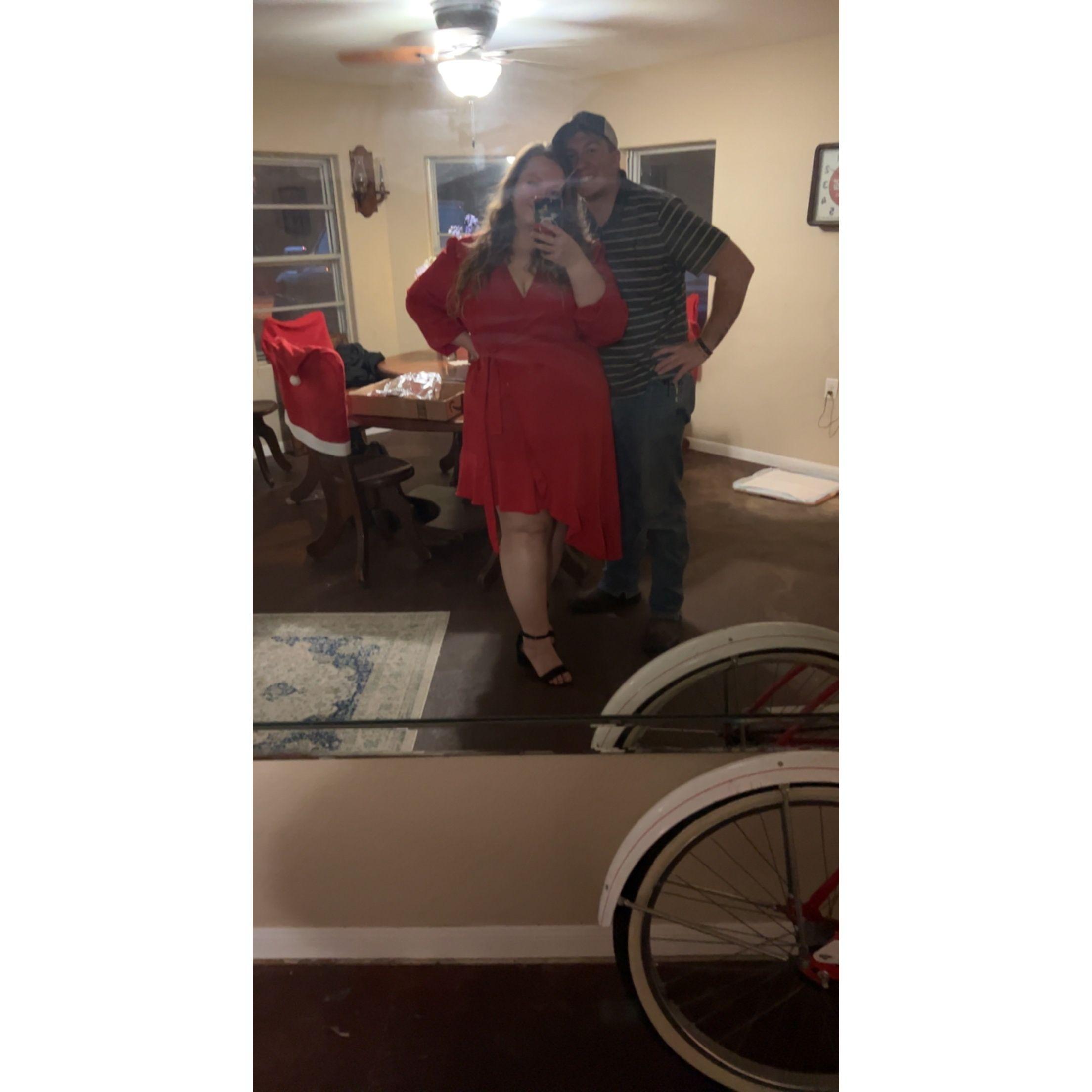 Charles and I on our first valentines day! Fun fact: We dressed up for a selfie (I changed into lazy clothes right after the selfie) and them made dinner at home and gave each other our gifts!