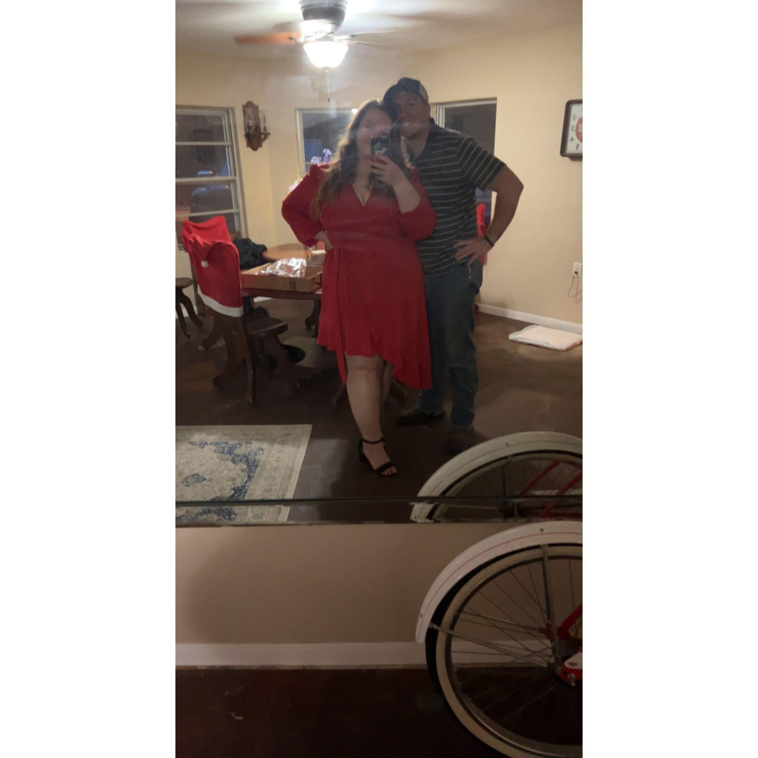Charles and I on our first valentines day! Fun fact: We dressed up for a selfie (I changed into lazy clothes right after the selfie) and them made dinner at home and gave each other our gifts!