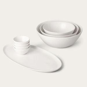 Fable Serving Ceramics Set, Cloud White