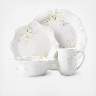 Berry & Thread Floral Sketch Jasmine 4-Piece Place Setting, Service for 1
