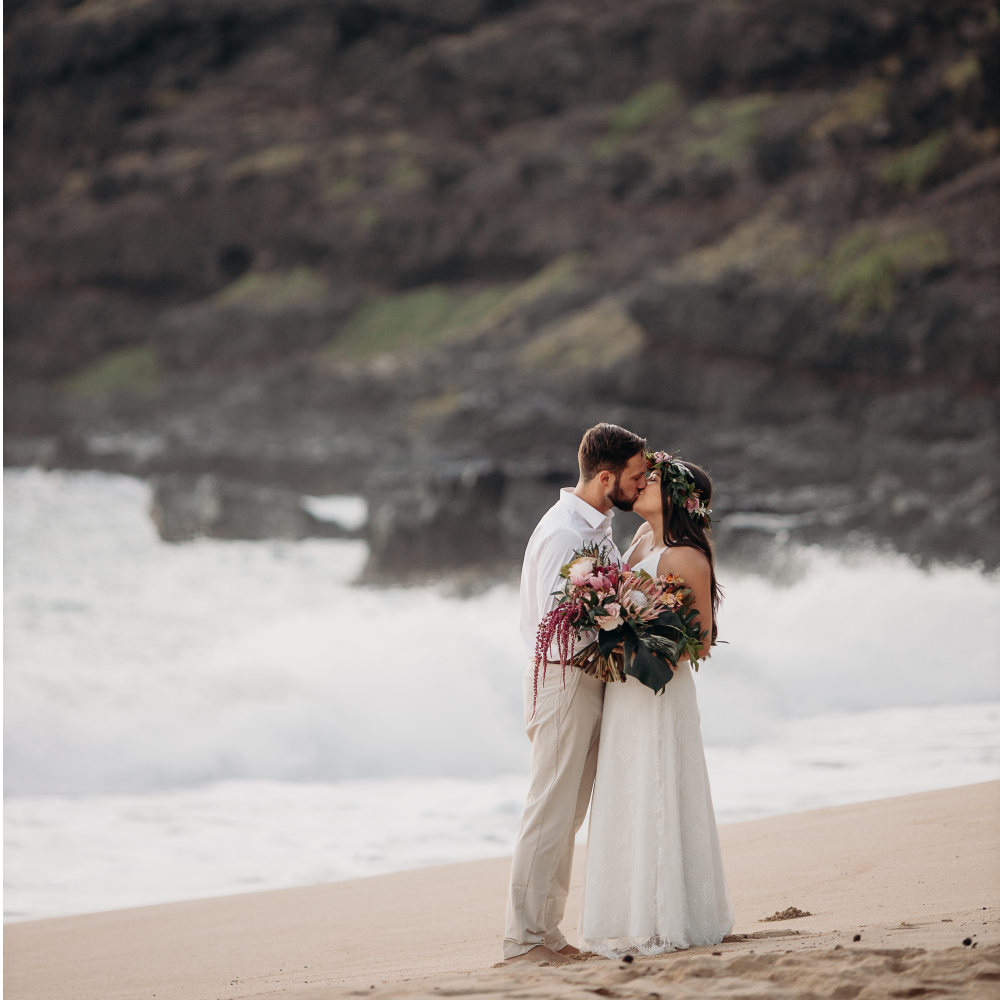 March 2022 - Makapu'u Beach, Hawai'i. 
Carla & Patrick got eloped/married at Makapu'u Beach in Waimanalo! It was the perfect day :)