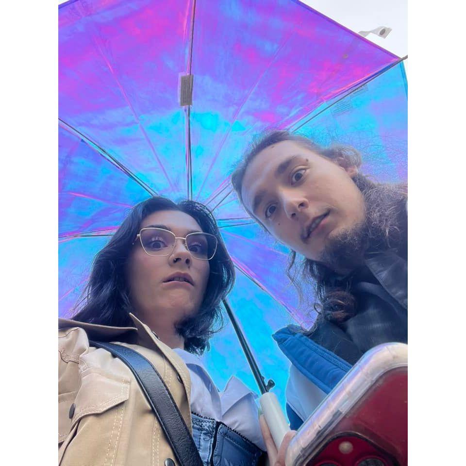 Goofy selfie waiting for an Uber