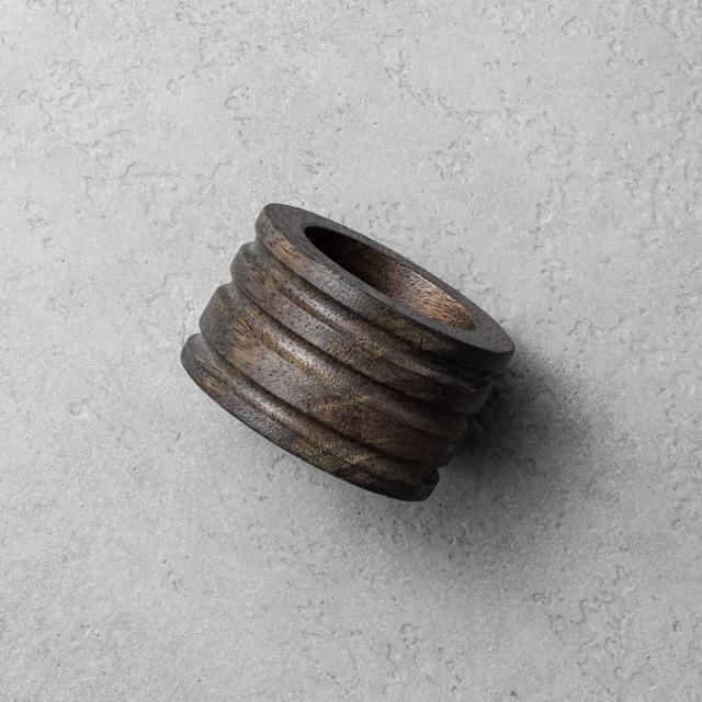 Set of 4 Distressed Wood Napkin Rings Black - Hearth & Hand™ with Magnolia