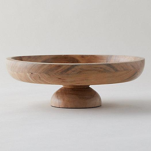Acacia Wood Footed Serving Bowl