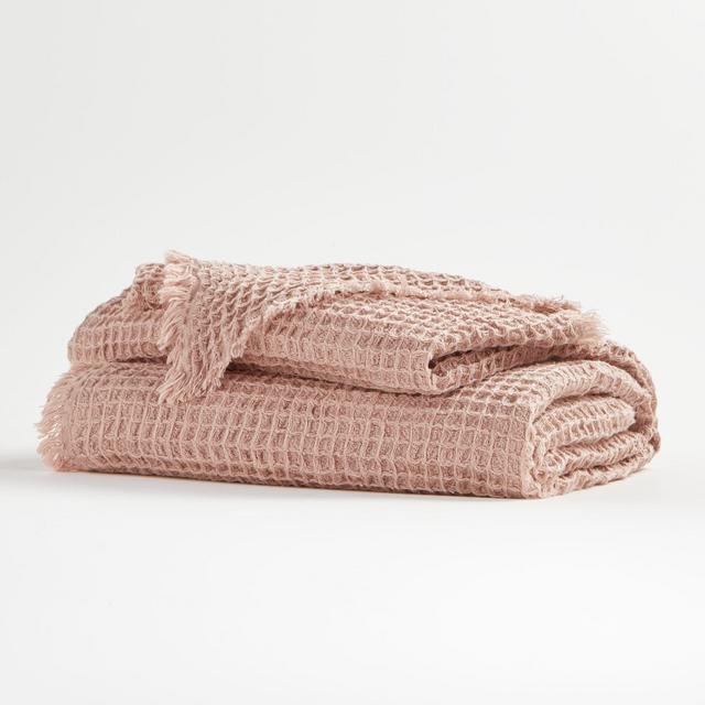 Pink Waffle Throw