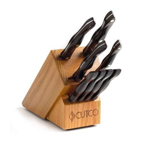 CUTCO Model 1810 Studio +4 Set with bonus CUTCO Polishing Cloth. Set includes 1720 Paring Knife, 1721 Trimmer, 1729 Petite Carver, 1768 Spatula Spreader, and 4-1759 Table/Steak Knives, all in individual Factory-Sealed plastic bags + 1751 Oak Block.