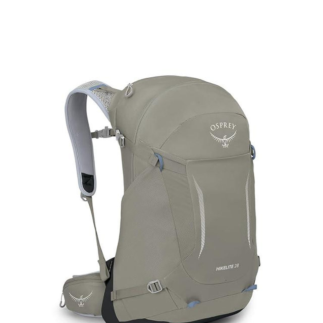 Osprey Hikelite 28L Unisex Hiking Backpack, Tan Concrete, Medium/Large