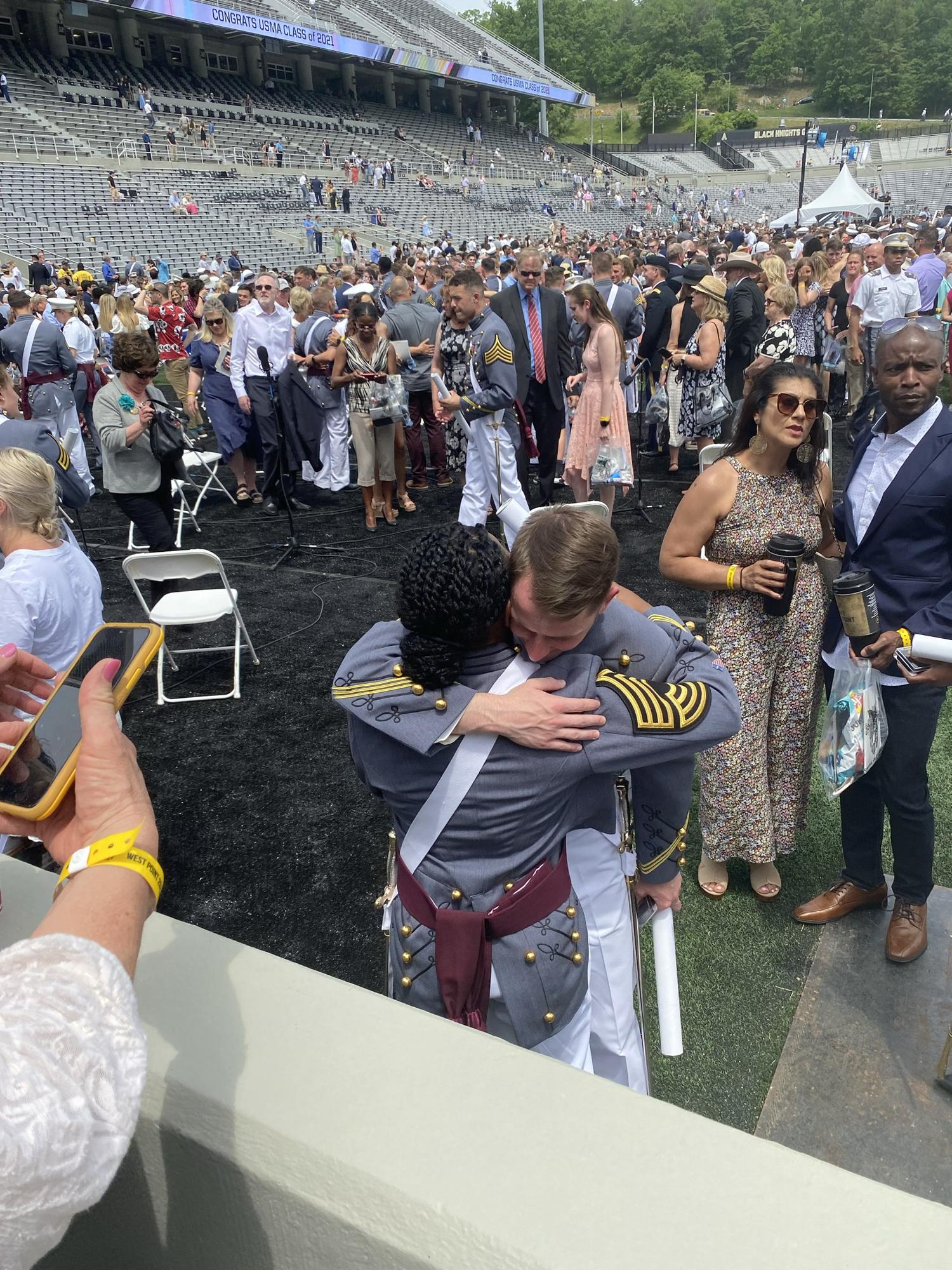 Out of thousands in the stadium, we ran to find each other first