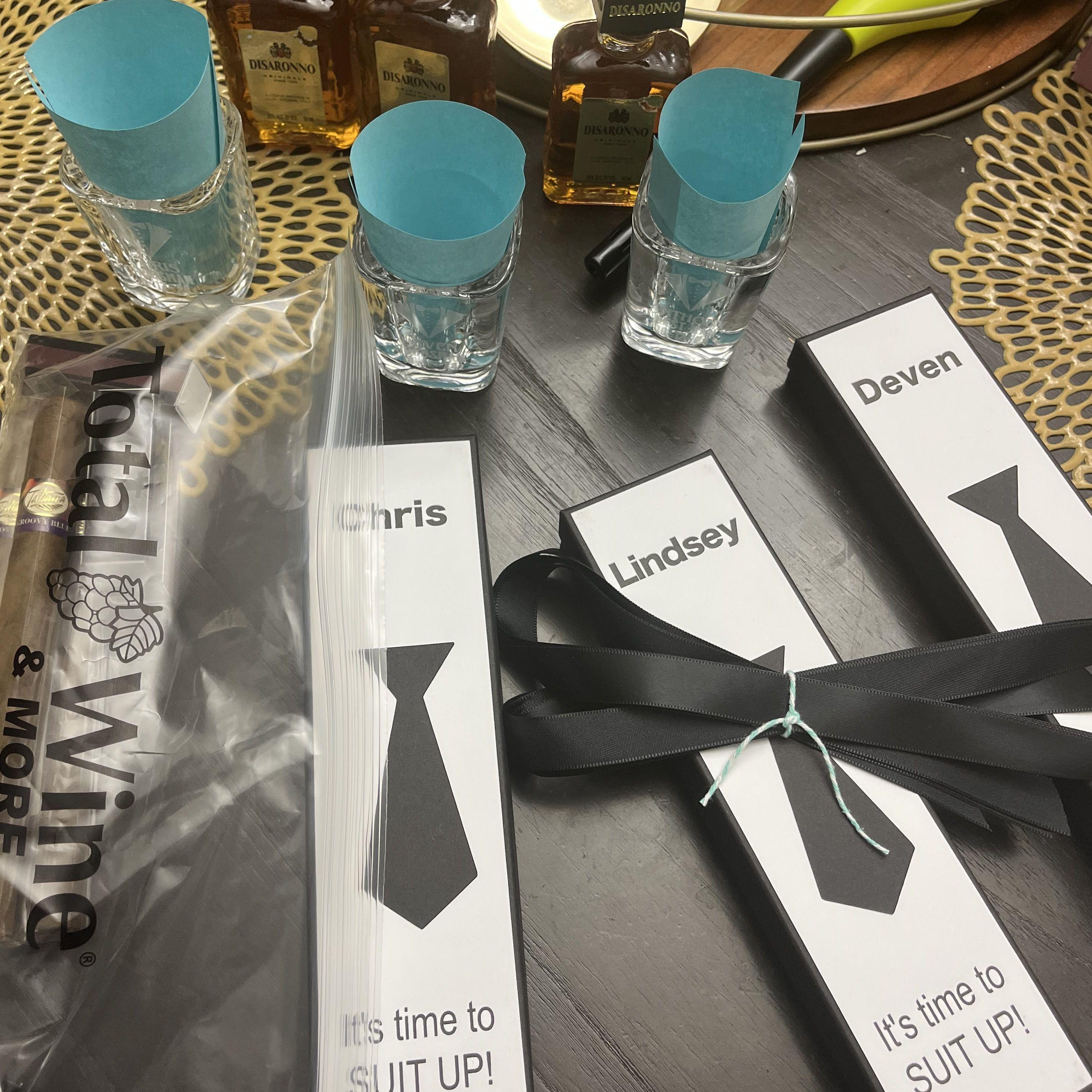 "Its time to Suit up!" for the groomsman
