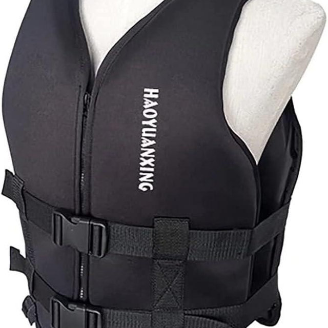 Adult Kayak Vest High Buoyancy Swim Vest Women's Men's Adjustable Safety Jacket Great for Boating, Swimming, Watersports, & More(Black,X-Large)