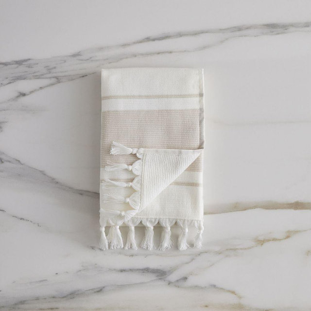 Organic Turkish Tassel Towel, Sand , Hand Towel
