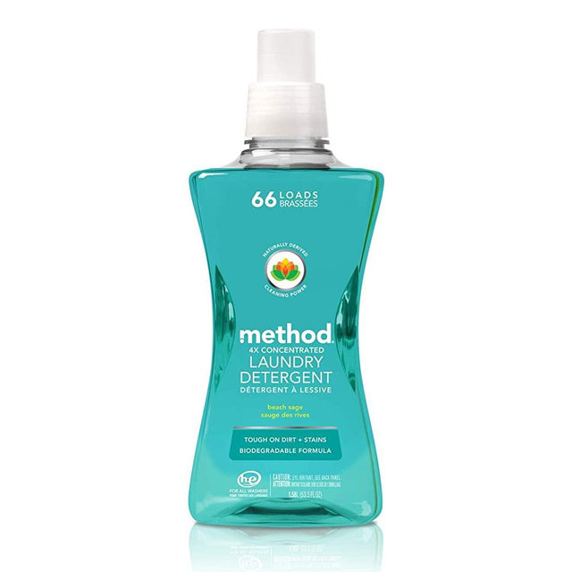 Method Laundry Detergent, Beach Sage, 53.5 Ounces, 66 Loads, 1 pack, Packaging May Vary
