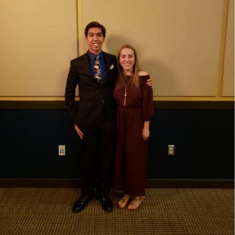 This is the first picture we took together after our band banquet with "The Pride" Marching Band in 2018 at Texas A&M University-Commerce where we met!