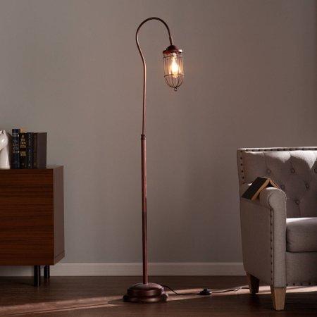 Southern Enterprises Terrance Industrial Edison Style Floor Lamp, Brushed coppery bronze