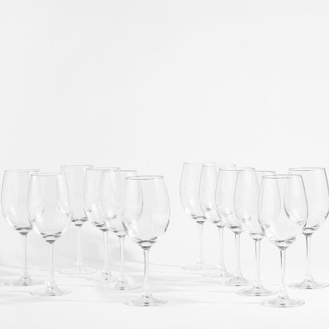 Caterer's Box Wine Stem Glasses, Set of 12 - Clear