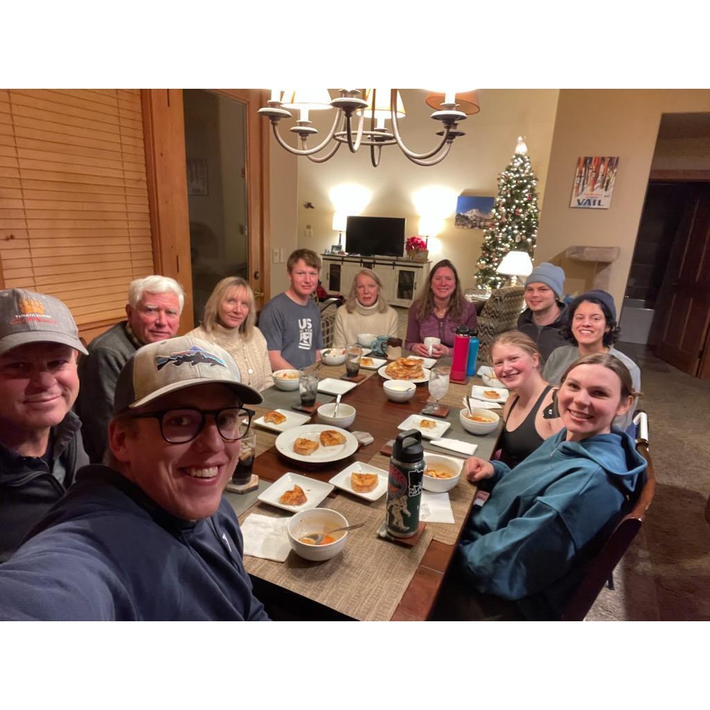 With Chris's paternal family. Front- sister Rachel & fiance Will. Left to right- dad Ross, Grandpa Lacey, Aunt Kathy, cousin Liam, Grandma Lacey, Aunt Sarah, and cousin Lydia.
