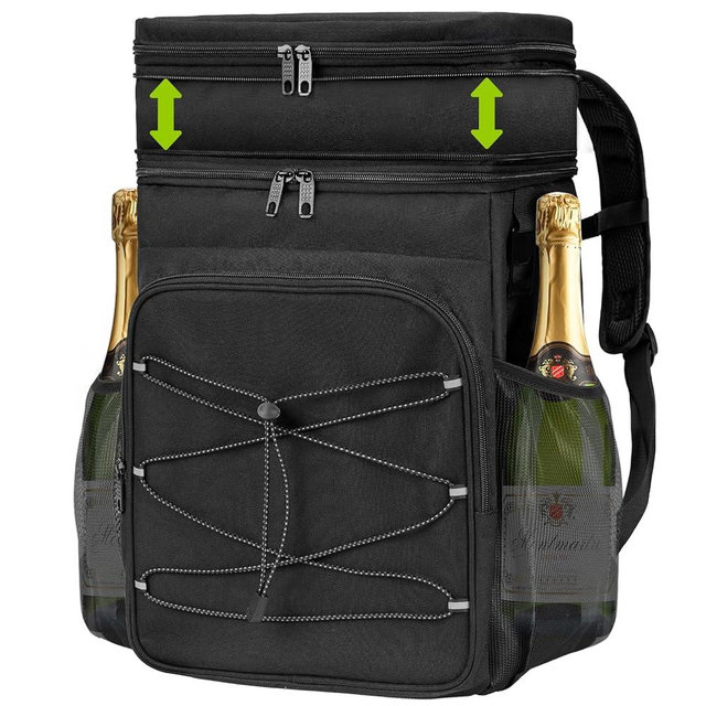 ADDIMOR Expandable Cooler Backpack - 35/50 Cans Insulated Backpack Cooler for Men & Women, Portable 2 Leak Proof Compartments Coolers Bag for Picnic, Lunch, Hiking, BBQ Camping and Beach
