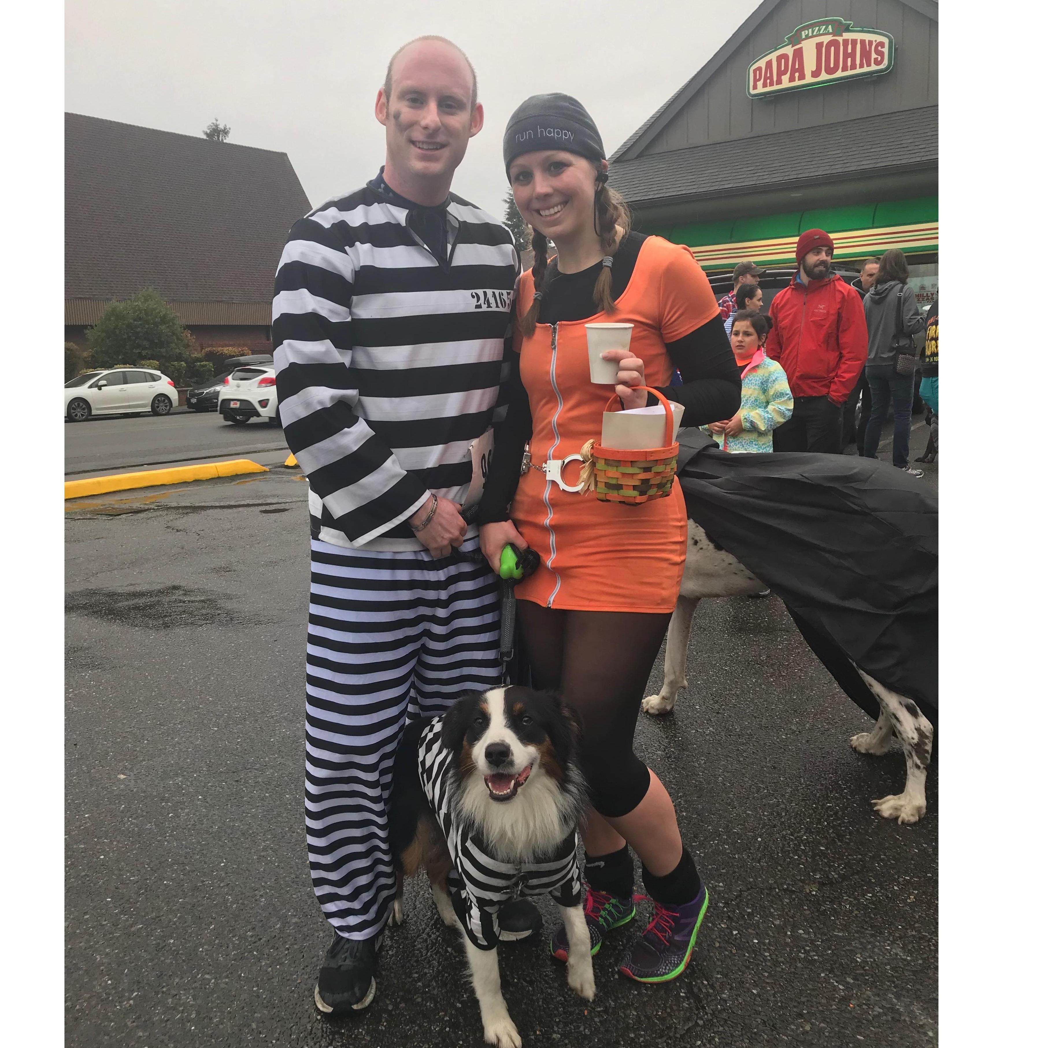 Team Jailbreak won second place for costumes at this Halloween 5K in Tacoma, WA