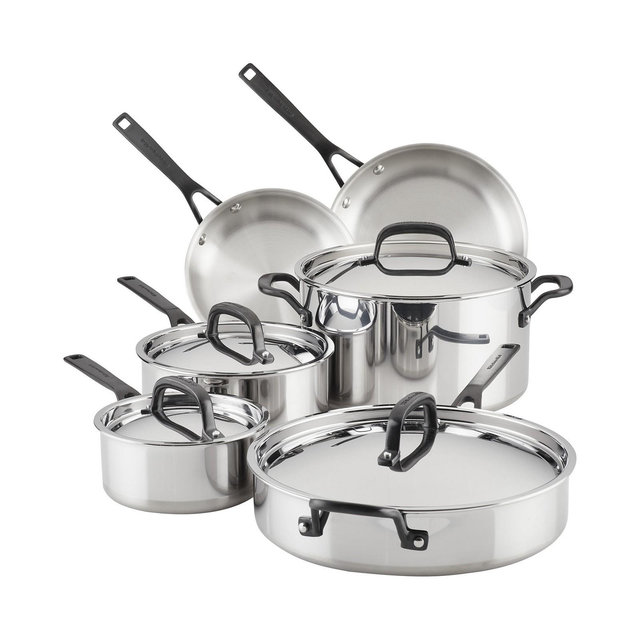 KitchenAid Polished Stainless Steel 10-Pc. Cookware Set