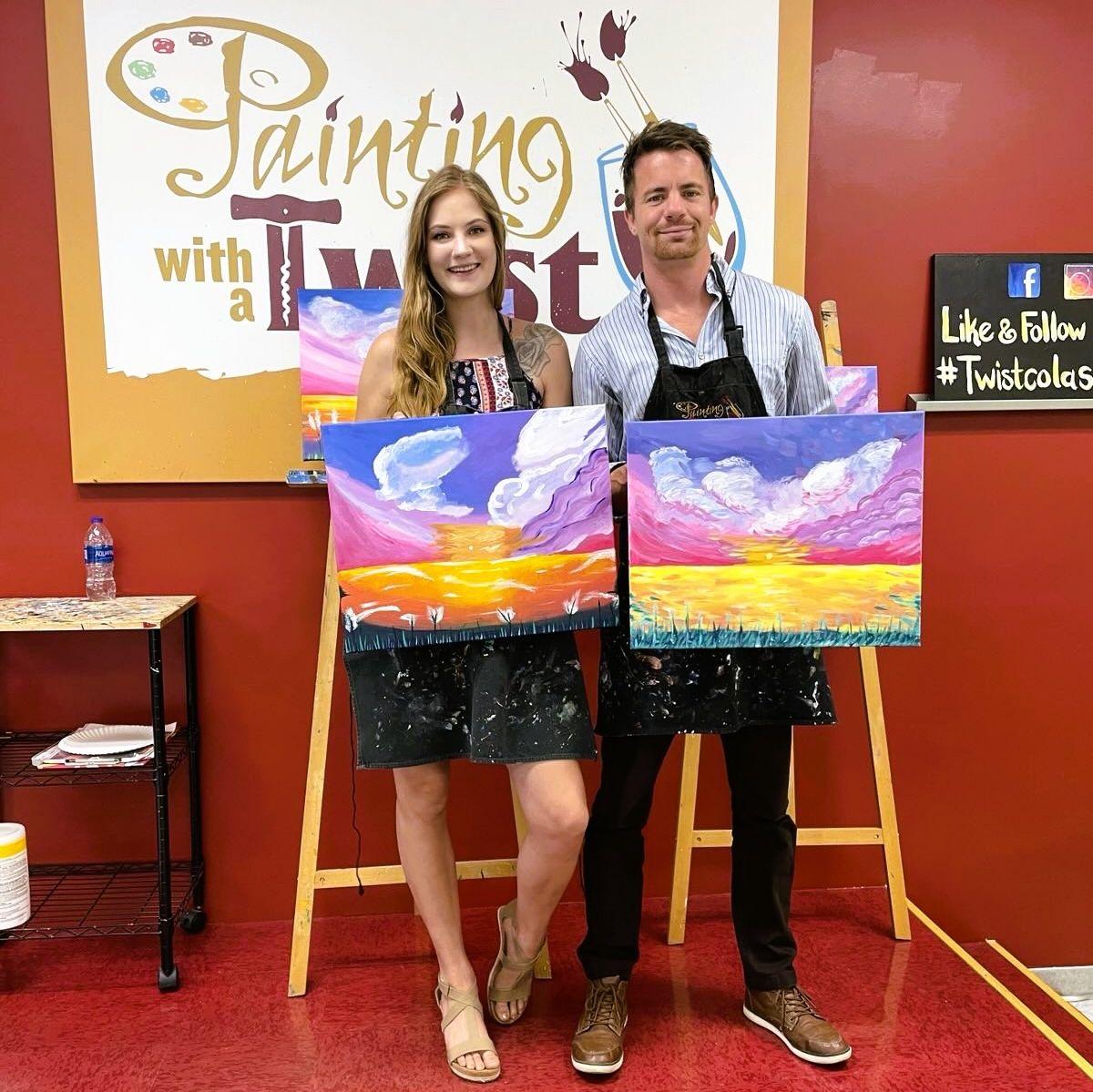 Our first paint and sip date in Columbia, SC