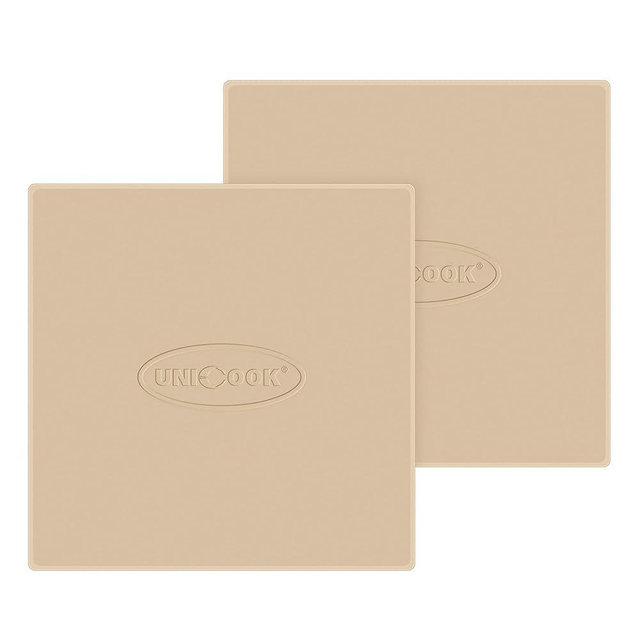 Unicook 2 PCS Pizza Stones Set, 12 Inch Square Pizza Stone for Oven and Grill, Cordierite Baking Pan for Crispy Crusts, Thermal Shock Resistant, Including Dough Scraper